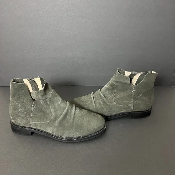Kelsi Dagger Womens Booties 7 Green Brooklyn Latch Ankle Side Zip Boots $185