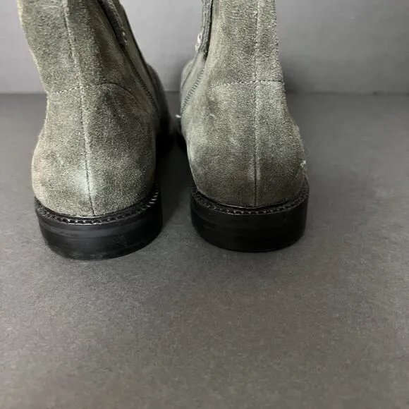 Kelsi Dagger Womens Booties 7 Green Brooklyn Latch Ankle Side Zip Boots $185