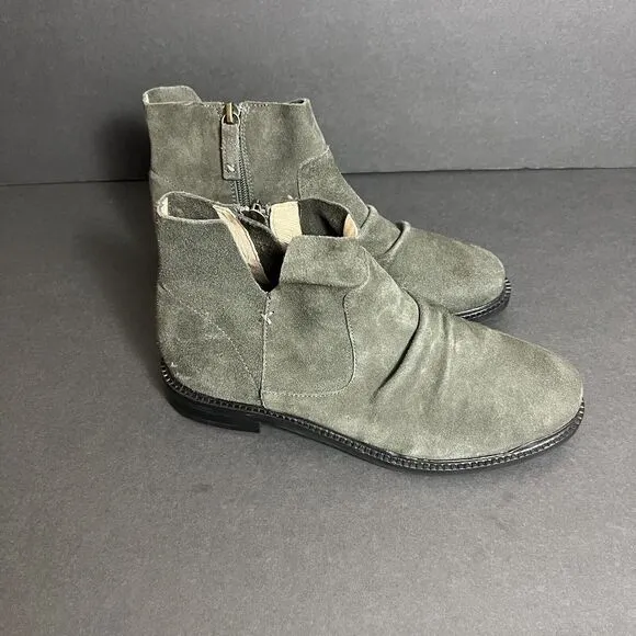 Kelsi Dagger Womens Booties 7 Green Brooklyn Latch Ankle Side Zip Boots $185