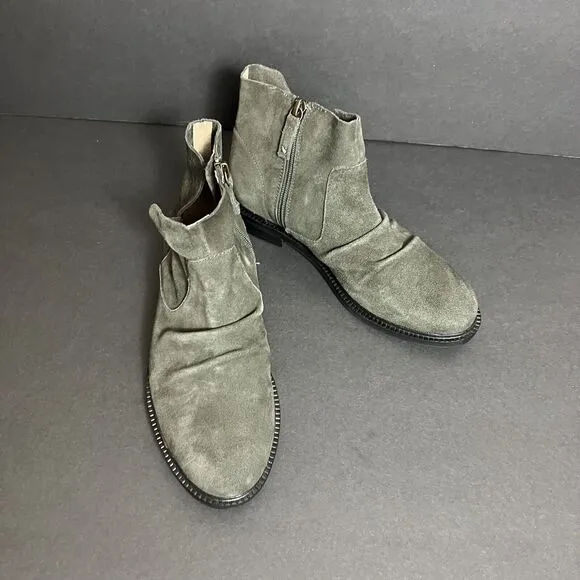 Kelsi Dagger Womens Booties 7 Green Brooklyn Latch Ankle Side Zip Boots $185