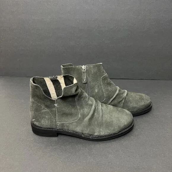 Kelsi Dagger Womens Booties 7 Green Brooklyn Latch Ankle Side Zip Boots $185