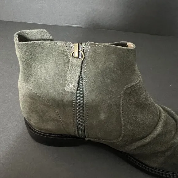 Kelsi Dagger Womens Booties 7 Green Brooklyn Latch Ankle Side Zip Boots $185