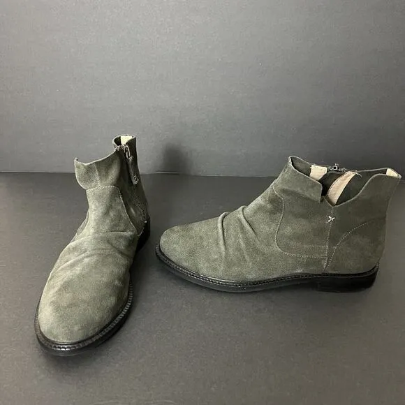 Kelsi Dagger Womens Booties 7 Green Brooklyn Latch Ankle Side Zip Boots $185