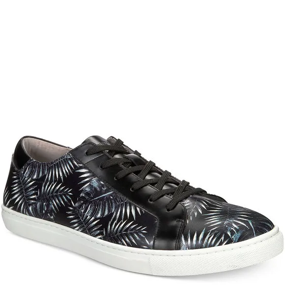 Kenneth Cole New York Mens Kam Palm Leaf Sneakers Black