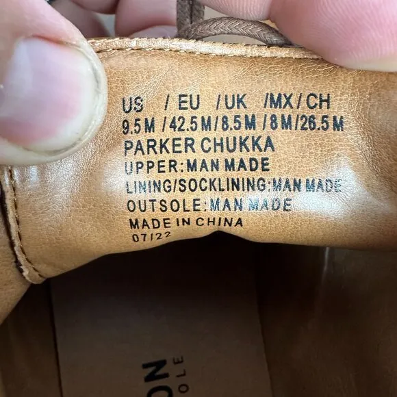 Kenneth Cole Reaction Parker Chukka Boots Brown Sz 9.5 Mens Ankle Boots Lace-Up