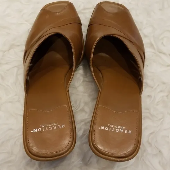 💕KENNETH COLE REACTION💕 Thed Late Show Platform Wedge Peep Toe Sandals 10