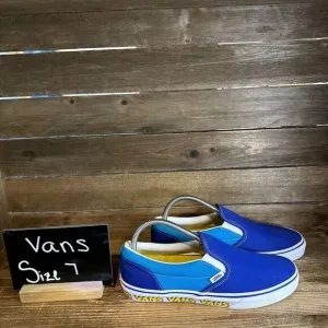 Kids Vans Classic Slip On Arcade Lo Gamer Blue Skate Sneakers Shoes Size 7 Y GUC