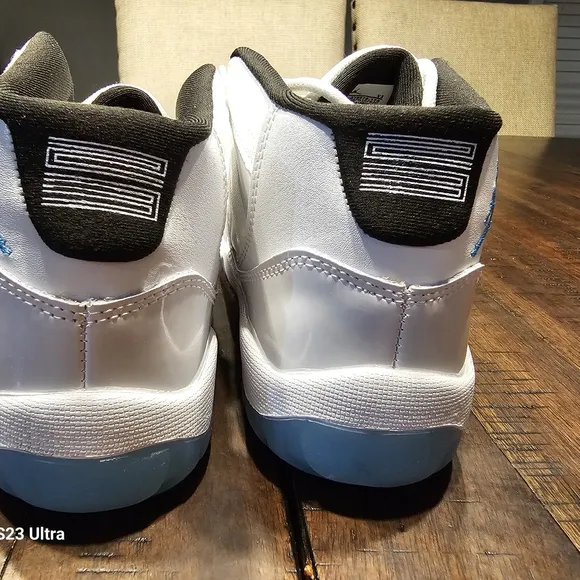 Kids White and Blue High-Top Sneakers