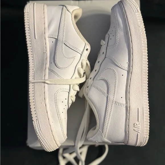 Kids White Nike Air Force 1 Shoes