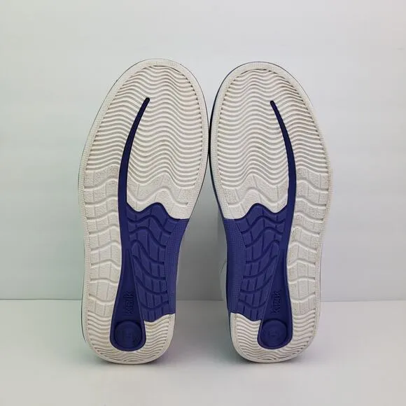 Kizik Sydney Womens Size 9 White Purple Leather Comfort Hands Free Sneaker Shoes