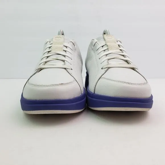 Kizik Sydney Womens Size 9 White Purple Leather Comfort Hands Free Sneaker Shoes