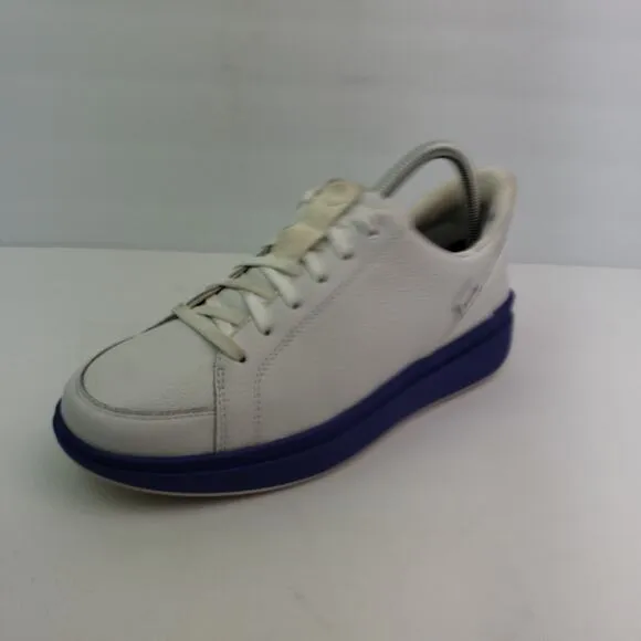 Kizik Sydney Womens Size 9 White Purple Leather Comfort Hands Free Sneaker Shoes