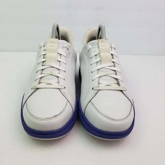 Kizik Sydney Womens Size 9 White Purple Leather Comfort Hands Free Sneaker Shoes