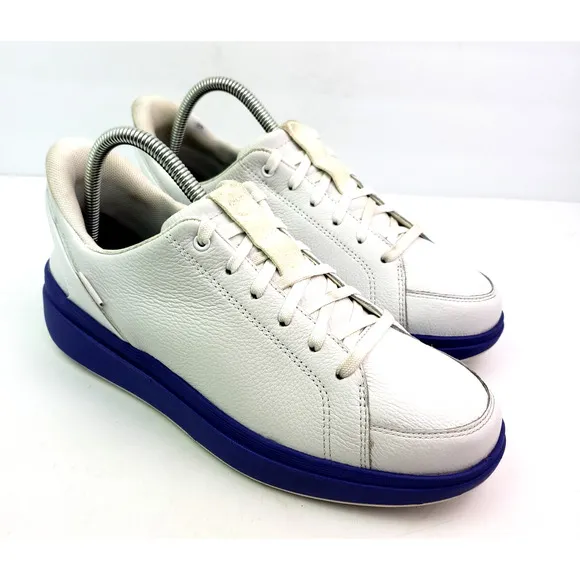 Kizik Sydney Womens Size 9 White Purple Leather Comfort Hands Free Sneaker Shoes