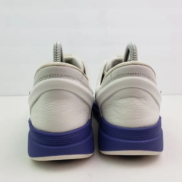 Kizik Sydney Womens Size 9 White Purple Leather Comfort Hands Free Sneaker Shoes