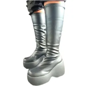 Knee high Stretch Platform boots sz 10