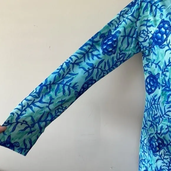 KNOT Responsible by Caroline Hill Sophi Half Zip Dress Coco Bay Turtles sz med