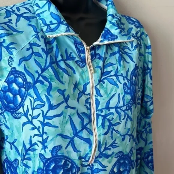 KNOT Responsible by Caroline Hill Sophi Half Zip Dress Coco Bay Turtles sz med