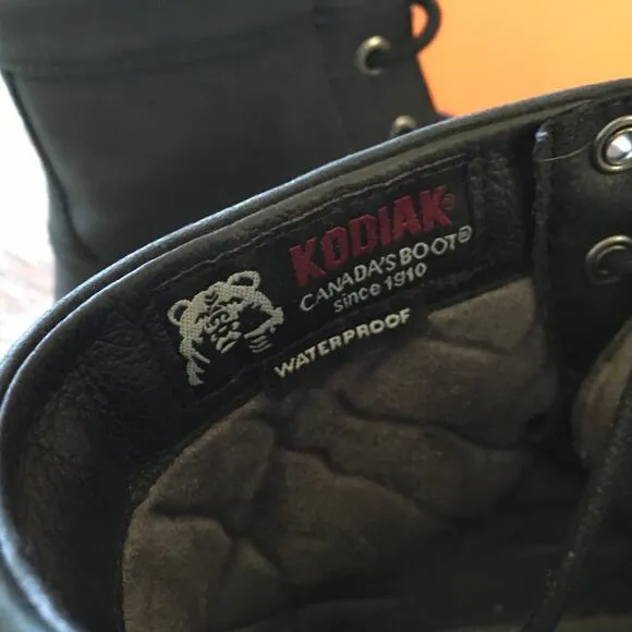 Kodiak Original All Season Waterproof Boots Womens 8 Black Leather Lace Up Ankle