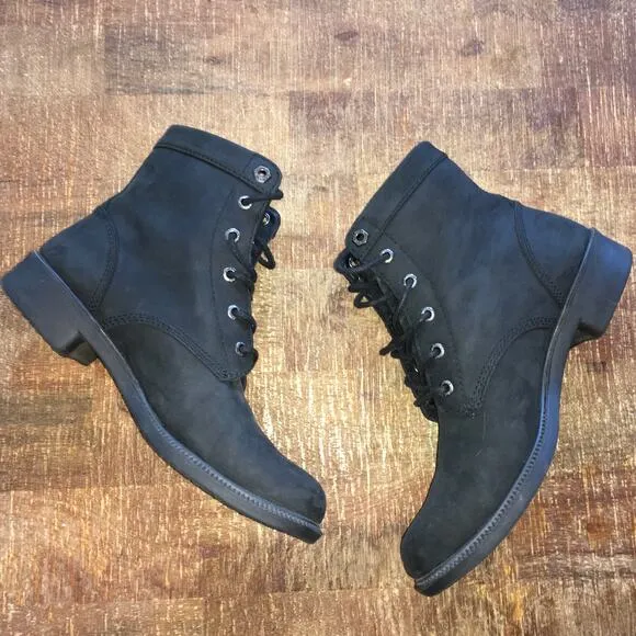 Kodiak Original All Season Waterproof Boots Womens 8 Black Leather Lace Up Ankle