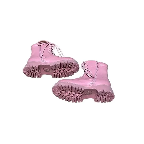Koi Footwear Pink Redoran Padded Combat Boots