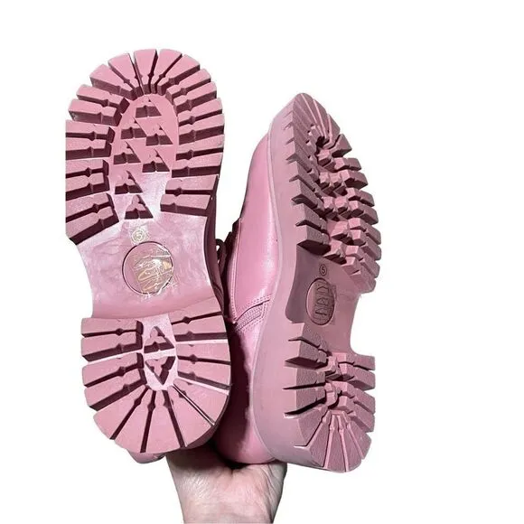 Koi Footwear Pink Redoran Padded Combat Boots