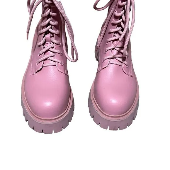 Koi Footwear Pink Redoran Padded Combat Boots