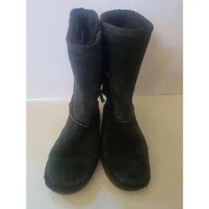 Koolaburra By Ugg Girl's Black Suede Leather Bow Winter Boots Size 1