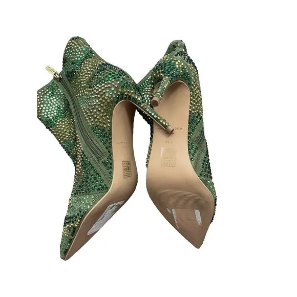Kurt Geiger London Belgravia Women's 38.5  Bootie Green Crystal Heel NEW $265