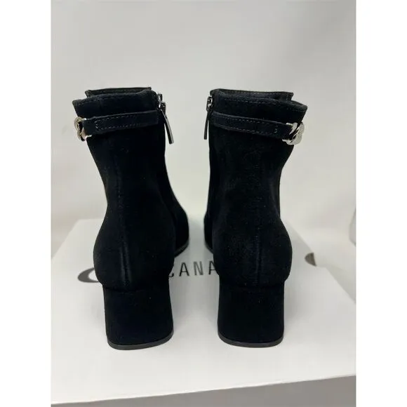 La Canadienne Andrea Women's Black Suede Ankle Booties Size 7