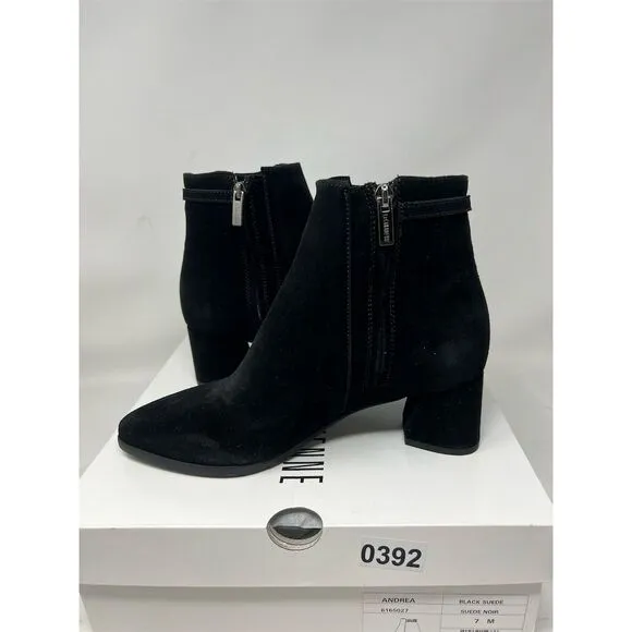 La Canadienne Andrea Women's Black Suede Ankle Booties Size 7