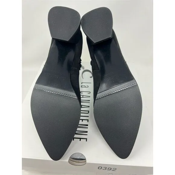 La Canadienne Andrea Women's Black Suede Ankle Booties Size 7