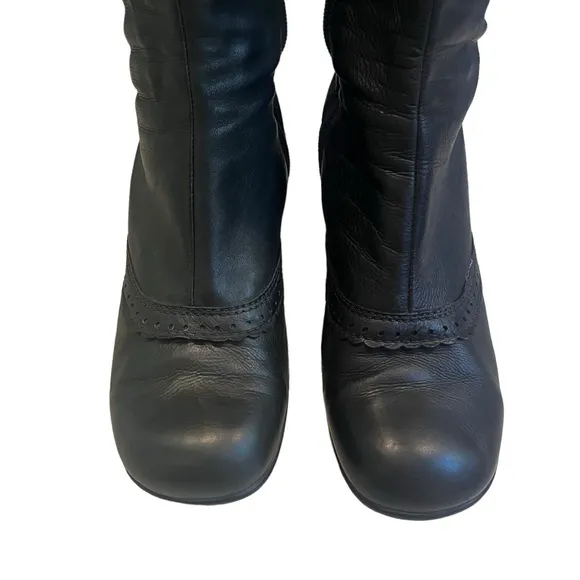 La Canadienne Tahra Waterproof Leather Kitten Heel Tall Boots, Sz 9.5