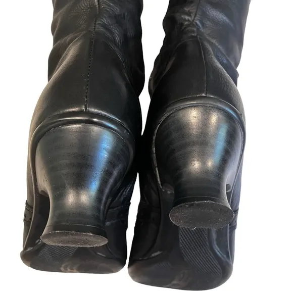 La Canadienne Tahra Waterproof Leather Kitten Heel Tall Boots, Sz 9.5