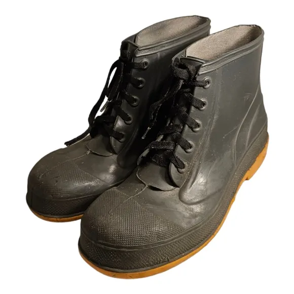 LACROSSE Ansi Z41 PT99 Safety Steel Toe Rubber Work Boots Men's Size 10 Gray