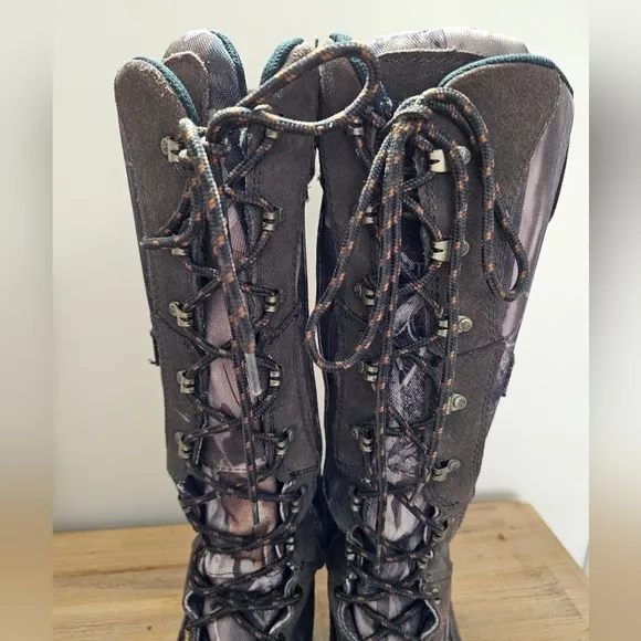 LACROSSE Camo Youth, Mens Waterproof Lace Up, Side Zip Hunting Scent Snake Boots