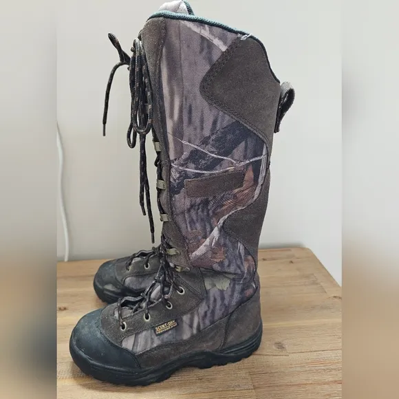 LACROSSE Camo Youth, Mens Waterproof Lace Up, Side Zip Hunting Scent Snake Boots