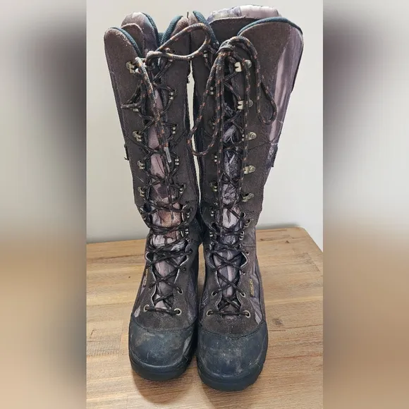 LACROSSE Camo Youth, Mens Waterproof Lace Up, Side Zip Hunting Scent Snake Boots