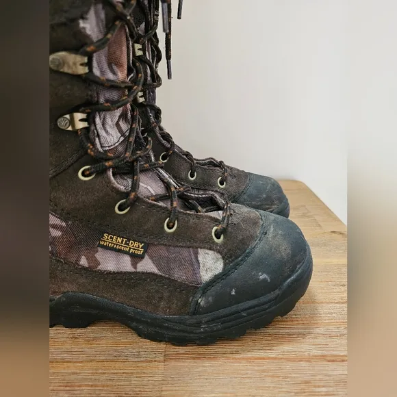 LACROSSE Camo Youth, Mens Waterproof Lace Up, Side Zip Hunting Scent Snake Boots