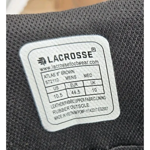 LACROSSE Size 10.5 ATLAS 8&quot; BROWN HUNT OUTDOOR BOOTS 572110 Waterproof Leather‎