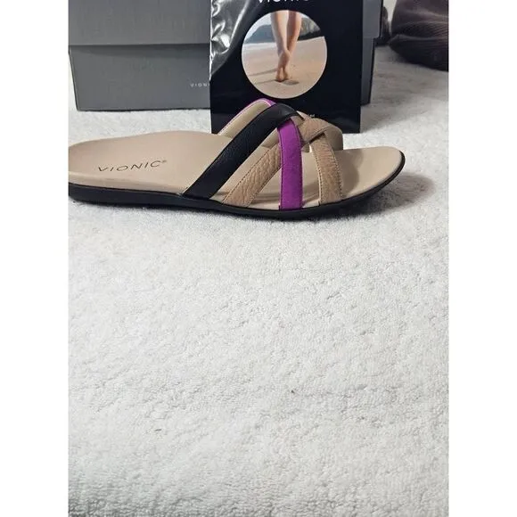 ladies colorful slide sandals Nwb