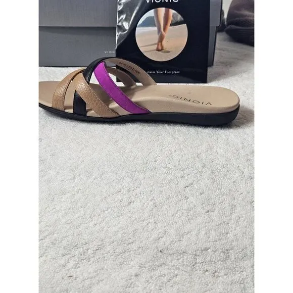 ladies colorful slide sandals Nwb