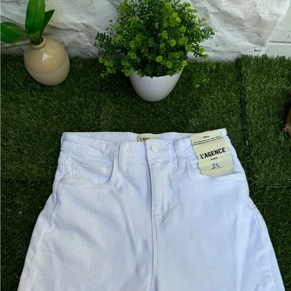 L'agence Mira High Rise Cropped Bootcut Micro Blanc -white- jeans size 25 women