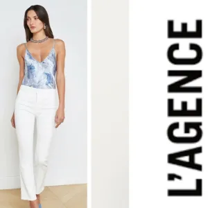 L'agence Mira High Rise Cropped Bootcut Micro Blanc -white- jeans size 25 women