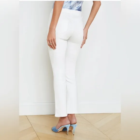 L'agence Mira High Rise Cropped Bootcut Micro Blanc -white- jeans size 25 women