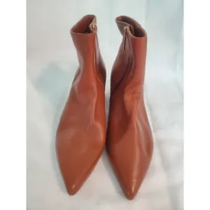L'Agence Wmn Jeannie Pointed Toe Luggage Brown Dressy Office boots. S38