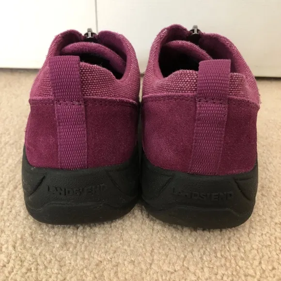 Lands End Women's All Weather Insulated Purple Suede Zip Comfort Shoes Size 7.5B