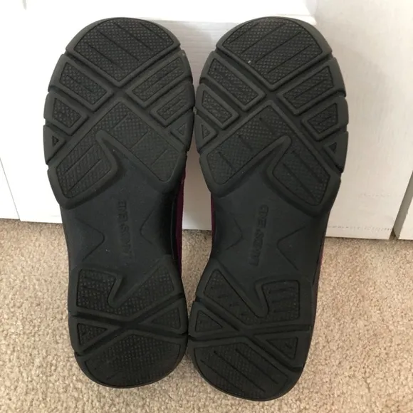 Lands End Women's All Weather Insulated Purple Suede Zip Comfort Shoes Size 7.5B