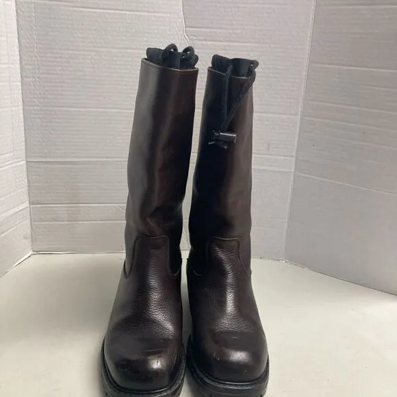 LANDS’  END Women’s Fully Lined Thick Sole Knee High Boots Brown Size 8M