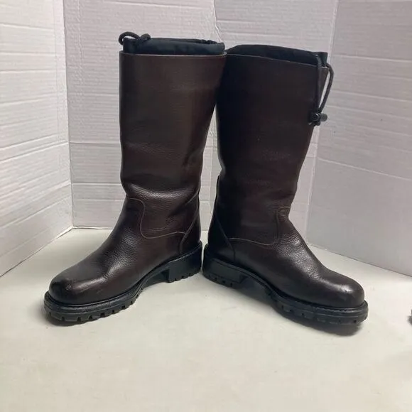 LANDS’  END Women’s Fully Lined Thick Sole Knee High Boots Brown Size 8M